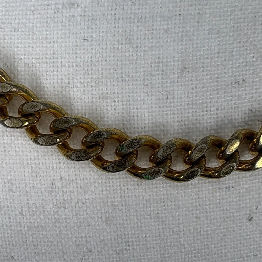 Gold Tone Chain Link Necklace 18”. Vintage